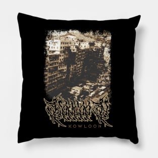 kowloon building Pillow