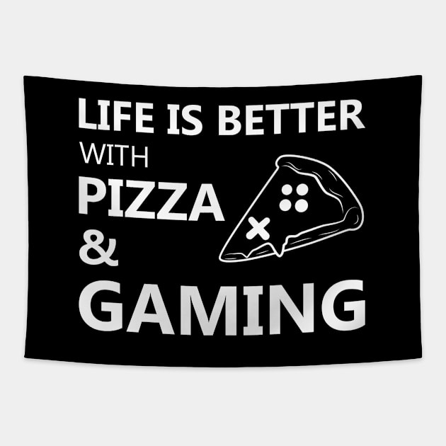 Life is better with pizza and gaming Tapestry by abdelDes