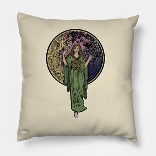 Nouveau forest goddess Pillow