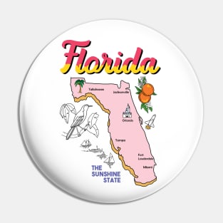 Florida Vintage Map Pin