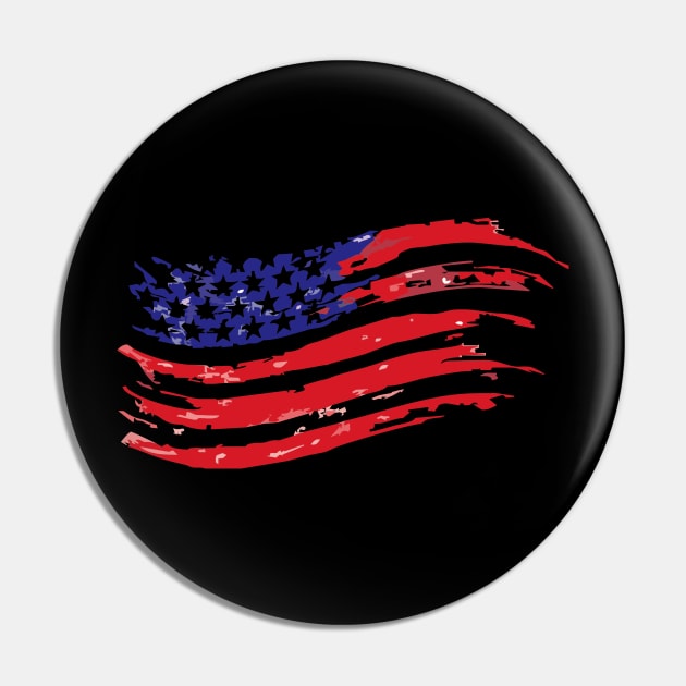 American Flag - Face Mask Pin by Reshartinc