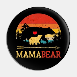 Mama Bear Tshirt Funny Vintage Sunset Shirt Gift Pin