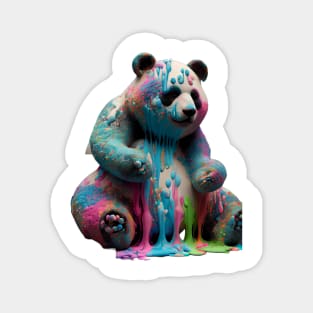 Colour Paint Splatter Panda Magnet