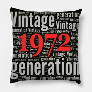 Vintage generation 1972 Numero 50 Regalo de cumpleaños Pillow