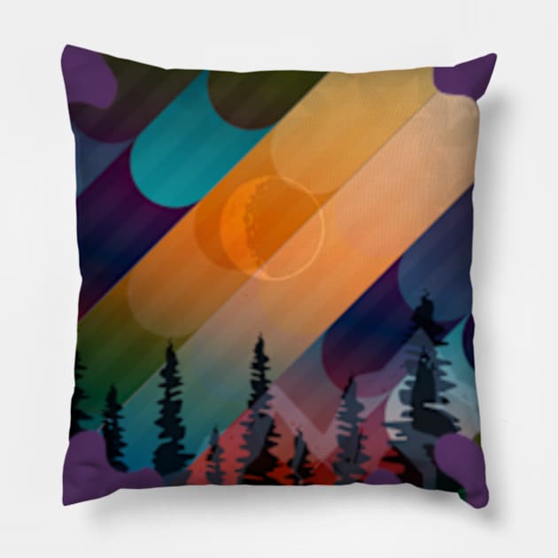 Colorful Night Sky Pillow by Frajtgorski