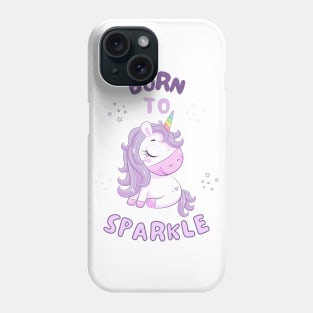 Born To Sparkle Beautiful Unicorn With Stars Phone Case