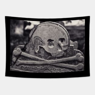 Skull and Crossbones Headstone Tapestry