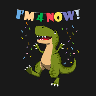 Dino Geburtstag Junge ich bin 4 Geschenk T-Shirt