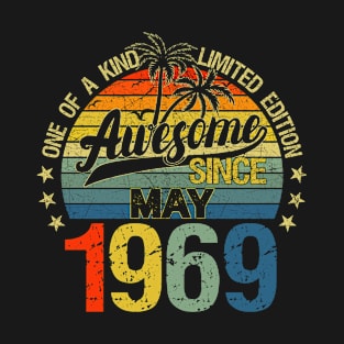 Vintage 53 Years Old May 1969 Decorations 53rd Birthday T-Shirt