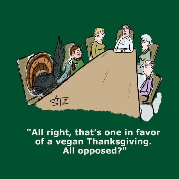 Funny Thanksgiving dinner cartoon by CrowdenSatzCartoons