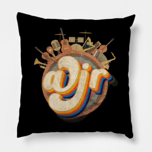 Tour Music Designs bubble Vintage Retro - Ajr Pillow