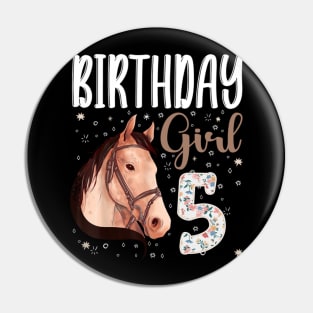 Horse Animal Lovers 5th Birthday Girl Pin