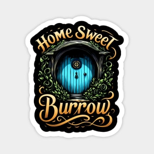 Home Sweet Burrow II - Blue Halfling Home - Fantasy Magnet