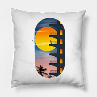 Evening | vintage art | sunset Pillow