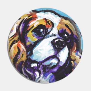 cavalier king charles spaniel Dog Bright colorful pop dog art Pin