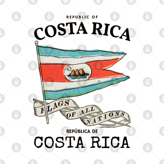 Antique Flag of Costa Rica by KewaleeTee