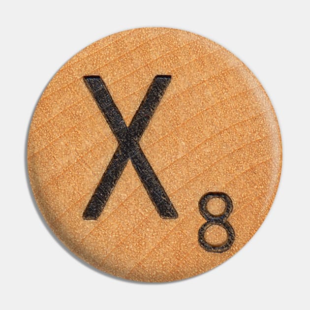 Scrabble Tile 'X' Pin by RandomGoodness