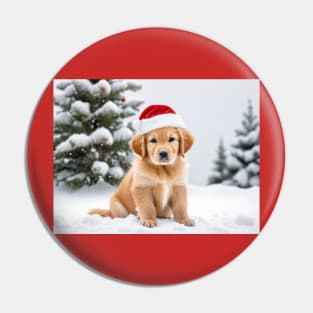 Cute lab puppy in the snow Pin