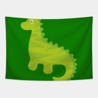 Green Cute Dinosaur on Green background Tapestry