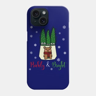 Prickly And Bright - Eves Pin Cacti In Christmas Bear Pot Phone Case