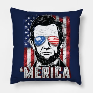 4th of July Merica Abraham Lincoln Pillow