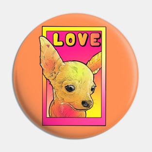 chihuahua love! pink and yellow pop art poster style Pin