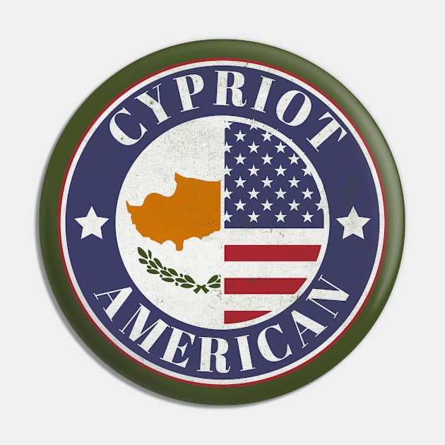 Proud Cypriot-American Badge - Cyprus Flag Pin by Yesteeyear