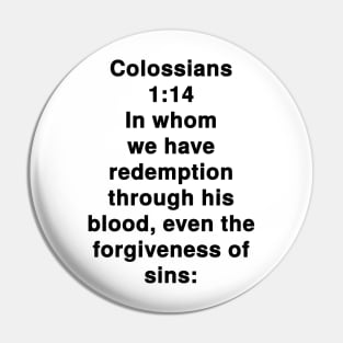 Colossians 1:14  King James Version (KJV) Bible Verse Typography Pin