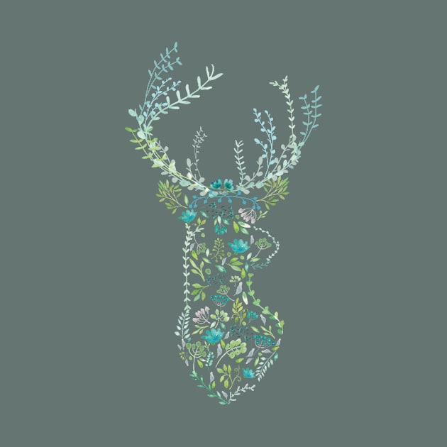 floral deer by swirlydesign