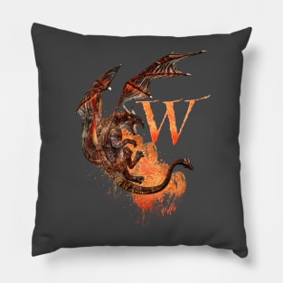 Drachen Buchstabe W Pillow