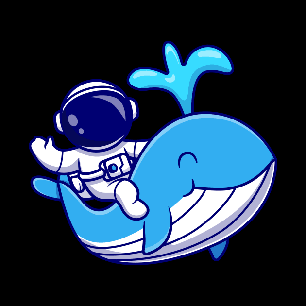 Astronaut With Cute Whale Cartoon by Catalyst Labs