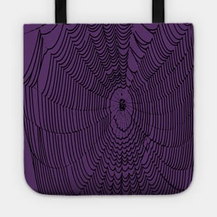 Artistic Halloween Spider Web Cobweb Doodle In Black Tote