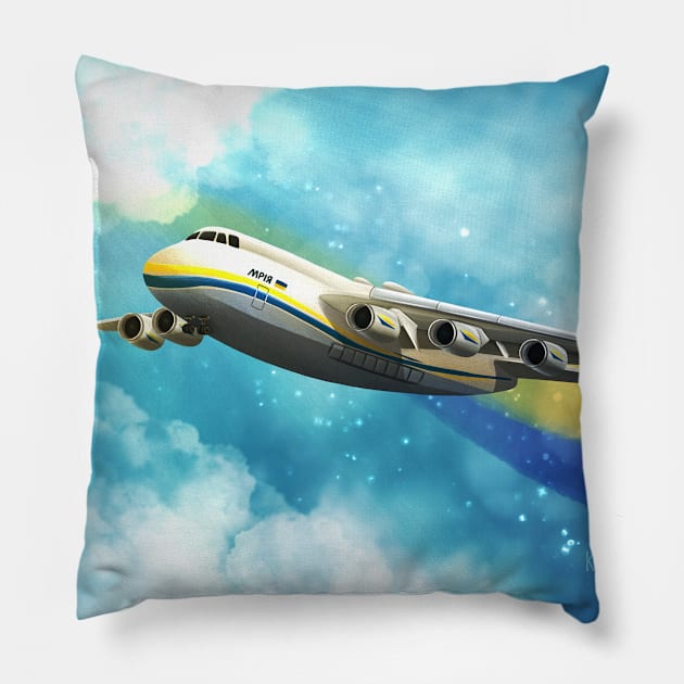 Aircraft Mriya Pillow by Karmellime