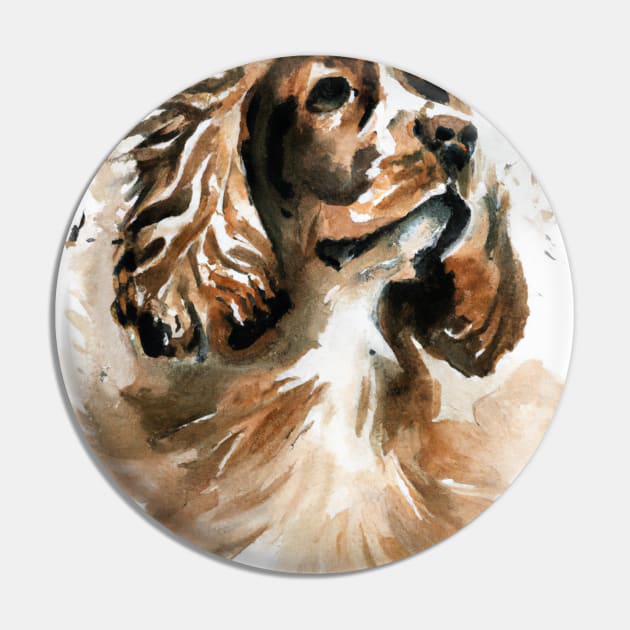 Spaniel Watercolor Painting - Dog Lover Gifts Pin by Edd Paint Something