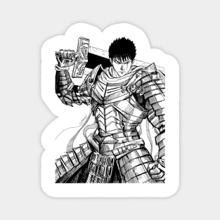 the dragon killer in armor of madness ecopop anime style art Magnet