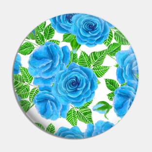 Blue roses watercolor seamless pattern Pin