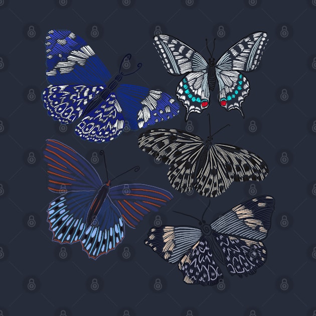 Blue Artistic Butterflies by Suneldesigns