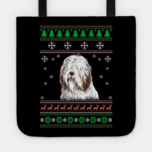 Cute Bearded Collie Dog Lover Ugly Christmas Sweater For Women And Men Funny Gifts Tote