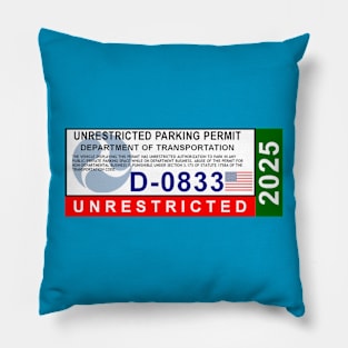 2025 Government-Issued Unrestricted Parking Permit Pillow