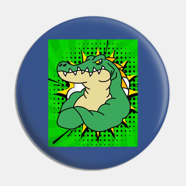 Crocodile Muscles Trained Sports Pin by flofin