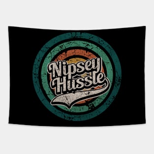 Nipsey Hussle // Retro Circle Crack Vintage Tapestry