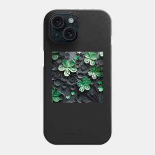 Intricate 3D papercut design of Saint Patrick's day shamrocks Phone Case