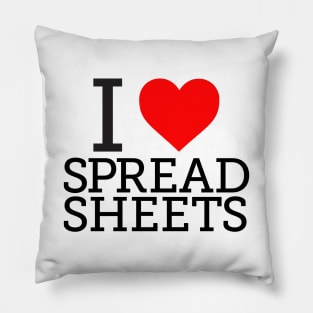 I Love/Heart Spreadsheets Pillow