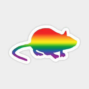 Rainbow Silhouette Rat Magnet