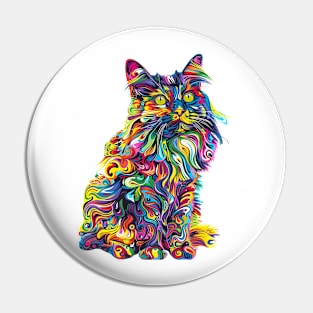 Psychedelic Cat Pin