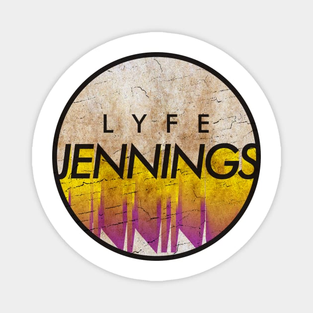 Lyfe Jennings - VINTAGE YELLOW CIRCLE Magnet by GLOBALARTWORD