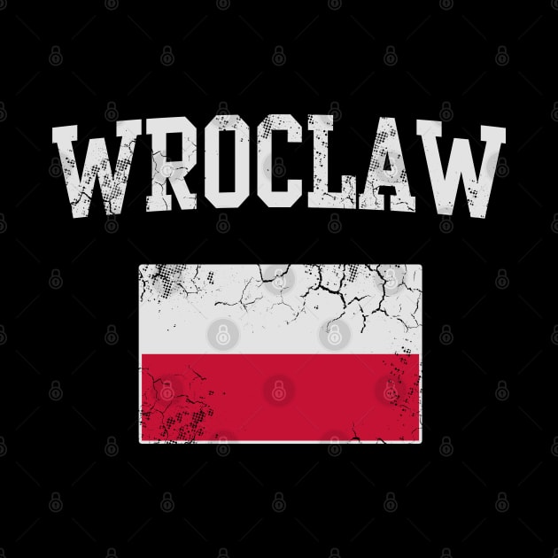 Retro Wroclaw Poland Polish Polska Polski Flag by E