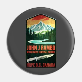 John J Rambo Wilderness Survival School Pin