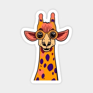 Smart giraffe with glasses Magnet