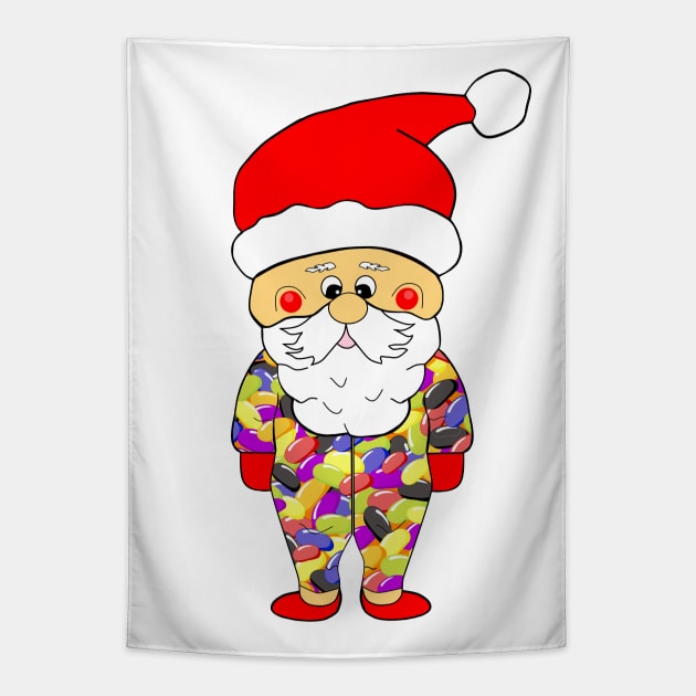 FUNNY Santa Claus Jelly Bean Pajamas Tapestry by SartorisArt1